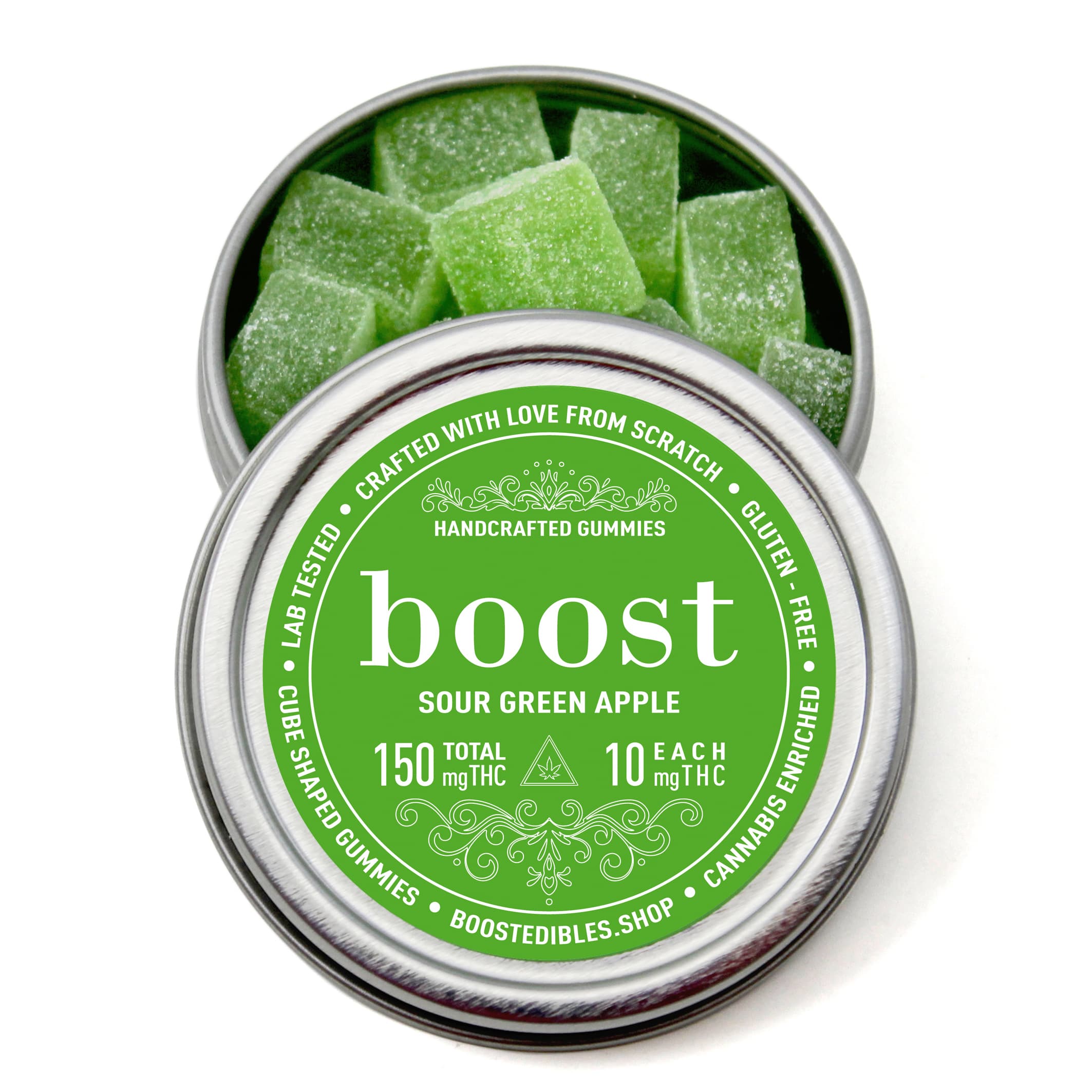 Boost THC Sour Green Apple Gummies 150mg